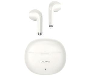 USAMS TWS Earbuds Rhymbo Series : Nouveau modèle 2023 | Excellente qualité sonore | Étanchéité IPX-4 | 31 heures d'autonomie | Ajustement confortable | Appairage Swift (Beige)