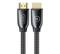 USAMS US-SJ497 - HDMI - Câble HDMI 2.1 2m avec support 8K 60 Hz / 4K 120 Hz (noir)
