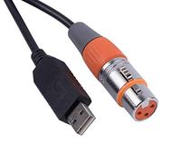 Usangreen Câble de commande USB vers DMX RS485 - Adaptateur convertisseur série FTDI XLR 3 broches - Câble d'éclairage de scène (3 m, coque noire USB)