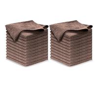 USANOOKS Lot de 24 chiffons de nettoyage en microfibre - 1200 lavages - Serviettes ultra absorbantes - Marron
