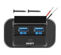 USB 1 2V Socket, 12V USB Socket- QC3.0 PD3.0 Prix du chargeur US B prise E courant DC 12-24V courant, Panneau SocketChargeur rapide 66W | PR est E de Charg Eur of RV Phone pour Autom