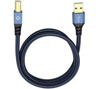 USB 2.0 [1x USB 2.0 type A mâle - 1x USB 2.0 type B mâle] 1.00 m bleu contacts dorés Oehlbach USB Plus B