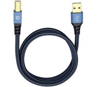 USB 2.0 [1x USB 2.0 type A mâle - 1x USB 2.0 type B mâle] 10.00 m bleu contacts dorés Oehlbach USB Plus B