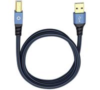 USB 2.0 [1x USB 2.0 type A mâle - 1x USB 2.0 type B mâle] 7.50 m bleu contacts dorés Oehlbach USB Pl