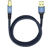 USB 2.0 [1x USB 2.0 type A mâle - 1x USB 2.0 type B mâle] 7.50 m bleu contacts dorés Oehlbach USB Plus B