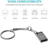 USB 2.0 64GB Metal 64GB USB Flash Drive 64GB Portable 64GB USB Key with Keychain for Laptop/PC/Car etc (Grey)