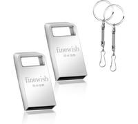 USB 2.0 64GB [Pack of 2] Metal 64GB USB Flash Drive 64GB Portable 64GB USB Flash Drive with Keychain for Laptop/PC/Car etc (Silver x 2 Pack)