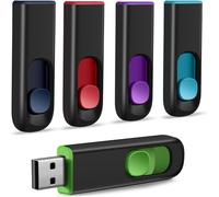USB 2.0 8GB Set of 5 Retractable USB Flash Drive Memory Stick Data Storage Pendrive, USB 2.0 Memory Stick Flash Drive Red