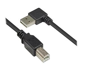 USB 2.0 Anschlusskabel EASY A-B Stecker gewinkelt schwarz 2m