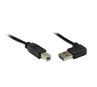 USB 2.0 Anschlusskabel EASY A-B Stecker gewinkelt schwarz 5m