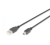 USB 2.0 connection cable, type A - mini B (5pin) M/M, 3.0m, USB 2.0 conform, bl