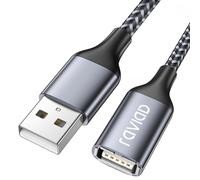 USB 2.0 Extension Cable 2 m USB 2.0 Male A to Female A Nylon Braided Compatible with USB Flash Drive, USB Hub, External Hard Drive, Keyboard, Printer, Webcam ¿ Grey