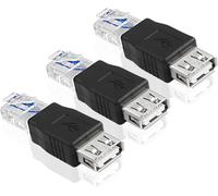 Usb 2.0 Femelle Vers Rj45 Connecteur Convertisseur Ethernet Pour Modem Adsl,Routeur,Appareil Photo Avec Fonction Réseau (3pcs)