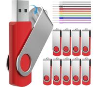 USB 2.0 Flash Drive 128 MB Pack of 10 Small Capacity Swivel Memory Stick 128 MB USB Flash Drive with Strings Red
