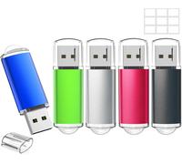 USB 2.0 Flash Drive 32GB Multicolour for School, Office, Car Radio, TV, PC, Laptop (5 Pack)