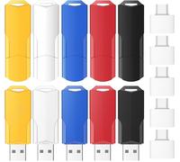 USB 2.0 Flash Drive 8GB with 5 Type-C Adapters and 10 Lanyards - High Speed USB Flash Drive for Data Storage, Transfer and Backup