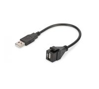 USB 2.0 Keystone Jack for DN-93832, 16 cm cable, black (RAL 9005)