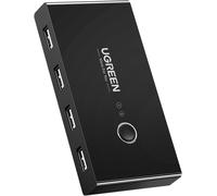 USB 2.0 Switch Ports for 2 PC Inputs 4 Outputs Switch for Keyboard Mouse External Hard Drive Printer Scanner Cables Included.[F210]