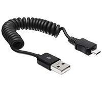USB 2.0 type A Micro B Câble spirale (jusqu'à 80 cm), Bis 60cm