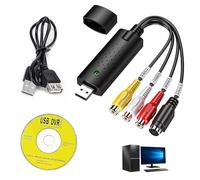 USB 2.0 Video Grabber, Convertisseur VHS vers Numérique, Capture Vidéo Audio Hi8 Composite RCA à HDMI, Compatible avec Windows 10/8/7/Mac/Capture et Numérisation de Vidéo pour Xbox 360/PS2/VHS/DVD