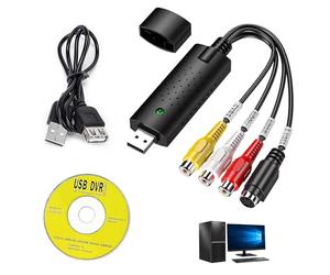USB 2.0 Video Grabber, Convertisseur VHS Vers Numérique, Capture Vidéo Audio Hi8 Composite RCA à HDMI, Compatible avec Windows 10/8/7/Mac/Capture et Numérisation de Vidéo pour Xbox 360/PS2/VHS/DVD