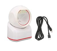 USB 2D 1D Barcode Scanner, Omnidirectional Desktop QR Code Reader with 617nm Red LED and CMOS Sensor, Fast Decoding for Phone Computer Screens, ABS Housing for Retail Supermarkets (Blanche)