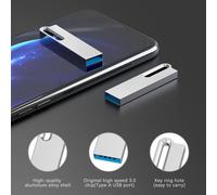 USB 3.0 16GB Metal Flash Drive with Key Ring Waterproof Jump Drive Memory Stick for Computer/Laptop,Backup Storage (Silver)