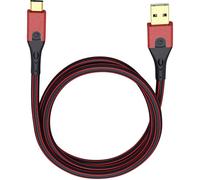 USB 3.0 [1x USB 3.0 mâle type A - 1x USB-C® mâle] 3.00 m rouge/noir contacts dorés Oehlbach USB Evolution C3