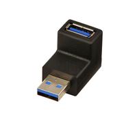 Lindy Adaptateur USB 71260 – USB 3.0 90° vers le bas A mâle → A femelle