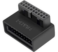 USB 3.0 90 Degree Motherboard Adapter 19 Pin/20 Pin Male to Female Extension Adapter L Turn Right Angle Socket for Desktop Motherboard (Down Angle PH19B)