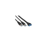 USB 3.0 ADAPTERKABEL - 2X STECKER A AUF PFOSTENANSCHLUSS 19POL. - 0,4M