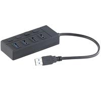 USB 3.0 avec 4 ports, commutables individuellement, jusqu'à 5 Gbit/s