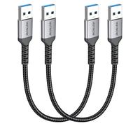 USB 3.0 Cable 30CM 2Pièces, USB Type A Mâle vers Type A Mâle, 10Gbps Câble | Connexion Câble,Transfert de Données Rapide,pour Imprimantes,Scanners,Modems,Disques Durs,Caméras,HDD,DVD,KVM,PC,Hubs