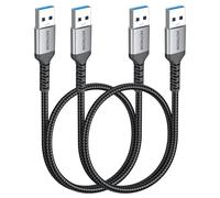 USB 3.0 Cable 50CM 2Pièces, USB Type A Mâle vers Type A Mâle, 10Gbps Câble | Connexion Câble,Transfert de Données Rapide,pour Imprimantes,Scanners,Modems,Disques Durs,Caméras,HDD,DVD,KVM,PC,Hubs
