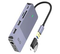 USB 3.0 Docking Station Dual Monitor,2*HDMI HUB Displaylink Dock for Laptop | with Ethernet,Cardreader,Triple Display HDMI Splitter Extend Vga C Adapter for MacBook OS M1-M5 Neo,Windows,dell,hp,computer