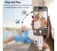 USB 3.0 Flash Drive 2 Pack 128GB USB C Flash Drive USB A & Type C OTG Dual Memory Stick for PC/Tablet/Laptop/Cell Phone Type C (Silver+Blue)