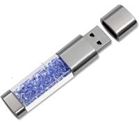 USB 3.0 Flash Drive 64GB 32GB 16GB New Jewellery Crystal USB 3.0 Flash Drive, External Gift for Birthday Gifts, Christmas Gifts, Wedding Gifts (32GB, Blue)