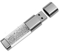 USB 3.0 Flash Drive 64GB 32GB 16GB New Jewellery Crystal USB 3.0 Flash Drive, External Gift for Birthday Gifts, Christmas Gifts, Wedding Gifts (64GB, White)