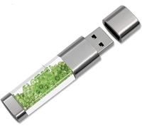 USB 3.0 Flash Drive 64GB 32GB 16GB New Jewellery Crystal USB 3.0 Flash Drive, External Gift for Birthday Gifts, Christmas Gifts, Wedding Gifts (16GB, Green)