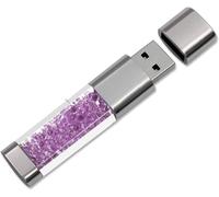 USB 3.0 Flash Drive 64GB 32GB 16GB New Jewellery Crystal USB 3.0 Flash Drive, External Gift for Birthday Gifts, Christmas Gifts, Wedding Gifts (16GB, Purple)