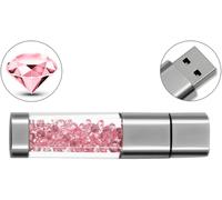 USB 3.0 Flash Drive 64GB 32GB 16GB New Jewellery Crystal USB 3.0 Flash Drive,External Gift for Birthday Gifts,Christmas Gifts,Wedding Gifts (16GB,Pink)