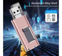 USB 3.0 Flash Drive with External Storage for i-Phone i-Pad 64GB,Suitable for Any Model of PC/Tablet/Android Phone (Pink)