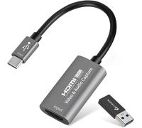 USB 3.0 HDMI to USB C Video Capture Card 4K 1080P60 Video Capture Devices for Live Video Gaming,Compatible with Windows Mac OS for PS 4/5 Switch2/1,Pad