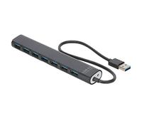 USB-3.0-Hub 7-in-1 mit hoher Geschwindigkeit Von 5 Gbit/s, tragbarer 7-Port-USB-Hub mit Ethernet-Adapter, Blaue LED-Anzeige für Laptop, Desktop-PC und Mac