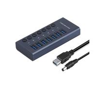 USB 3.0 Hub Prise Commutateur 4/7/10 Ports Concentrateur Multi-Robinet Multi-Ports Station d'accueil Chargeur Alimentation Multiple Type C Largement Utilisé(7USB)