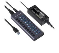USB 3.0 Hub Prise Commutateur 4/7/10 Ports Concentrateur Multi-Robinet Multi-Ports Station d'accueil Chargeur Alimentation Multiple Type C Largement Utilisé(10USB)