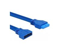 USB 3.0 Pin Header - Rallonge de câble USB - tête 19 broches USB 3.0 (M) pour tête 19 broches USB 3.0 (F) - USB 3.0 - 45 cm - bleu