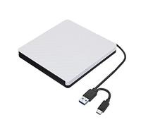 USB 3.0 Type-C External DVD Enregistreur d'écrivain en brûleur RW Lecteur Optique ROM CD/Joueur Mâle CS OS Windows XP/7/8/10 Portable(Blanc)
