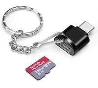 USB 3.0 Type-C to Micro SD SDHC SDXC OTG Reader Adapter TF Card Reader Memory Card Reader Type C Memory Card Reader Compatible with iPhone 15 Pro Max Mac Windows Linux PC Samsung (Black)