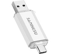 USB 3.0 & USB 3.1 Flash Drive 128GB 120MB/s Read USB C 2 in 1 OTG Dual Memory Stick for Android Smartphone PC/Tablet/Laptop/Cell Phone USB C (Silver)